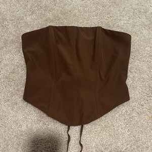 Brown Strapless Corset Top